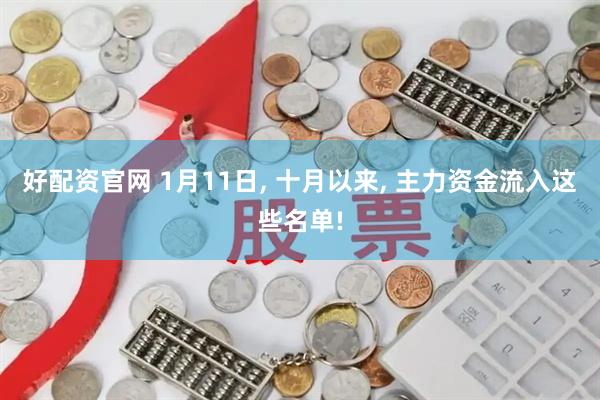 好配资官网 1月11日, 十月以来, 主力资金流入这些名单!